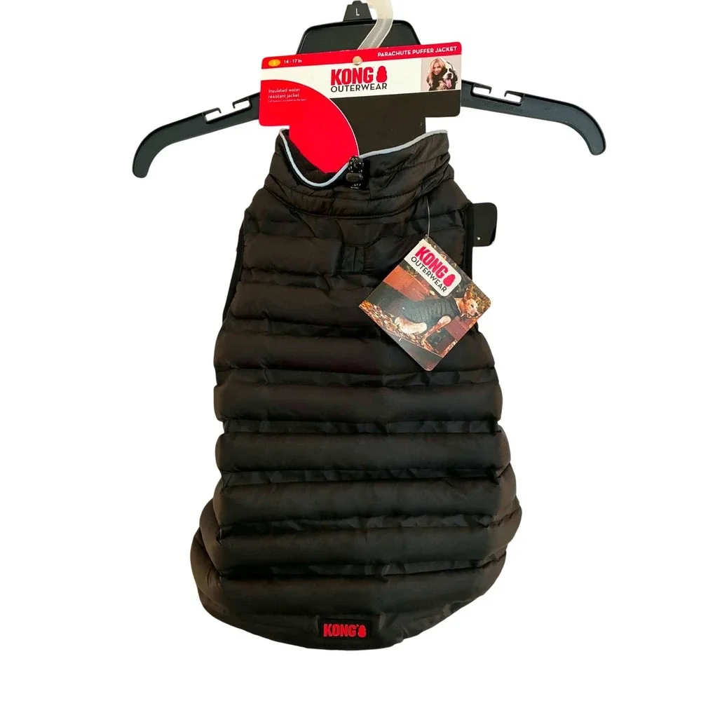KONG Parachute Puffer‎ Jacket Dog Small Black New Insulated Water Resistant Vest